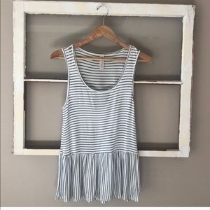 Allison Joy (Evereve) Striped Peplum Tank XS